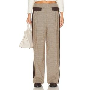 HELSA: PLAID COLORBLOCK WIDE-LEG TROUSER